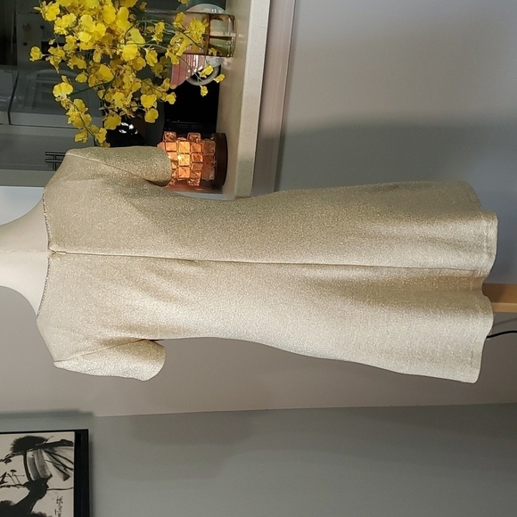 EVER BEAUTY, Gold thread with set reinstones dress. Stretch fabric. Size… - Picture 5 of 8